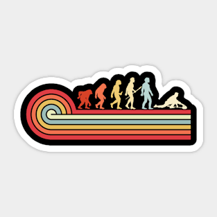 Born to curl Vintage human Curling Evolution Retro curling Sticker